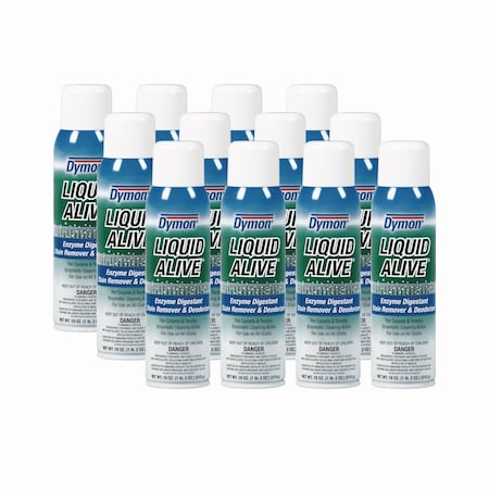 Dymon LIQUID ALIVE Carpet Cleaner/Deodorizer, 20oz, Aerosol, PK12 33420